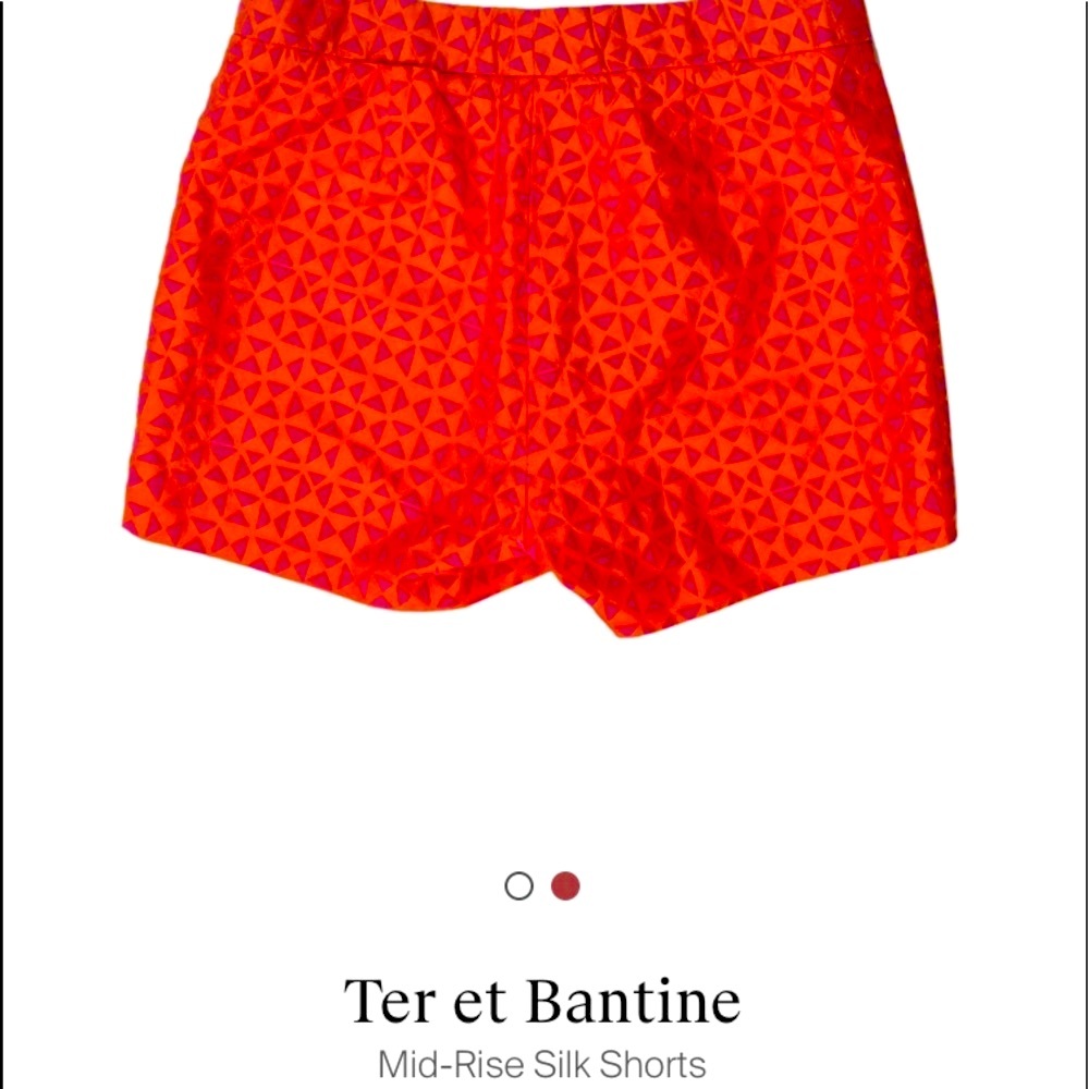 🔥NWT Ter et Bantine Mid rise Geo Shorts, org/prpl - Picture 2 of 2